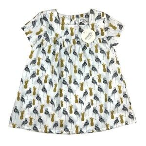 Ginger Lilly Dress  Girls Size 4T  NWT   Short Sleeve Flamingo & Pineapple